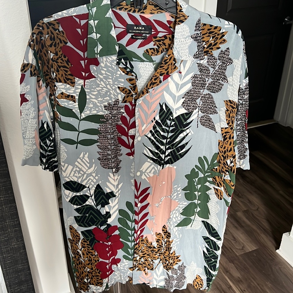 Zara short sleeve button down shirt